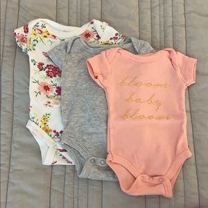 Set of (3) Baby Girl Onesies